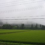 今朝の新潟県南魚沼市は雨・・・山が霧に包まれています