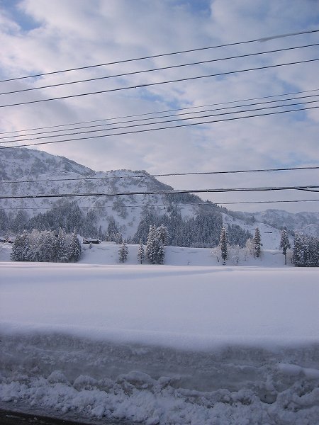 昨晩から今朝にかけて新潟県南魚沼市では10cmくらい雪が降りました