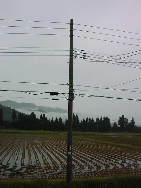 新潟県南魚沼市では冷たい雨が降っています